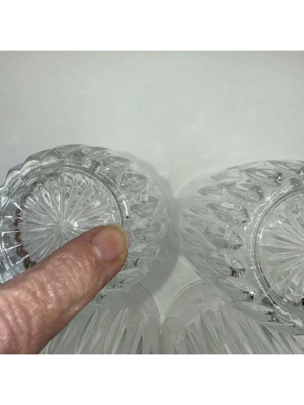 Princess House Heritage 12oz Flat Tumbler Clear Floral Cut Etched Glass Set of 4